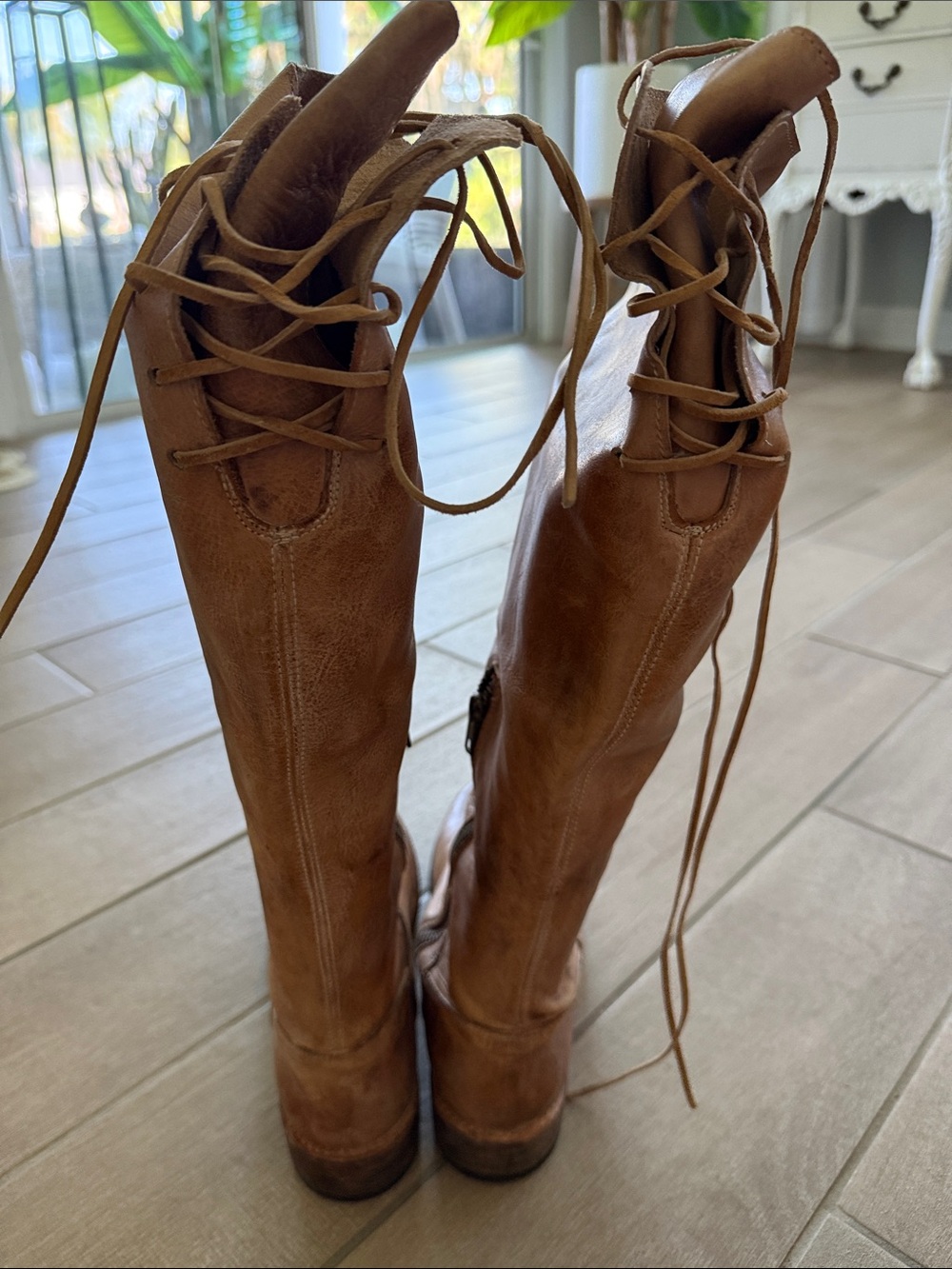 Bed Stu Manchester Cognac Leather Over-the-Knee Riding Boots 10 women - Picture 7 of 13